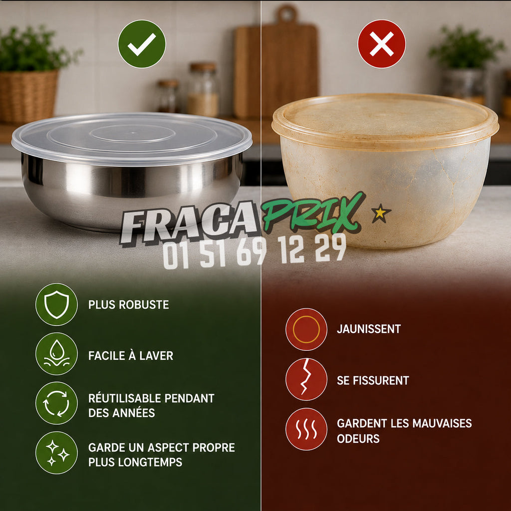 Steelbox Saladier 5L en acier inoxydable