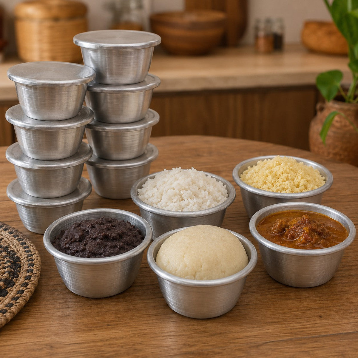 Contenants Aluminium avec Couvercles – Pour pâtes, placali, condiments & cuisson vapeur