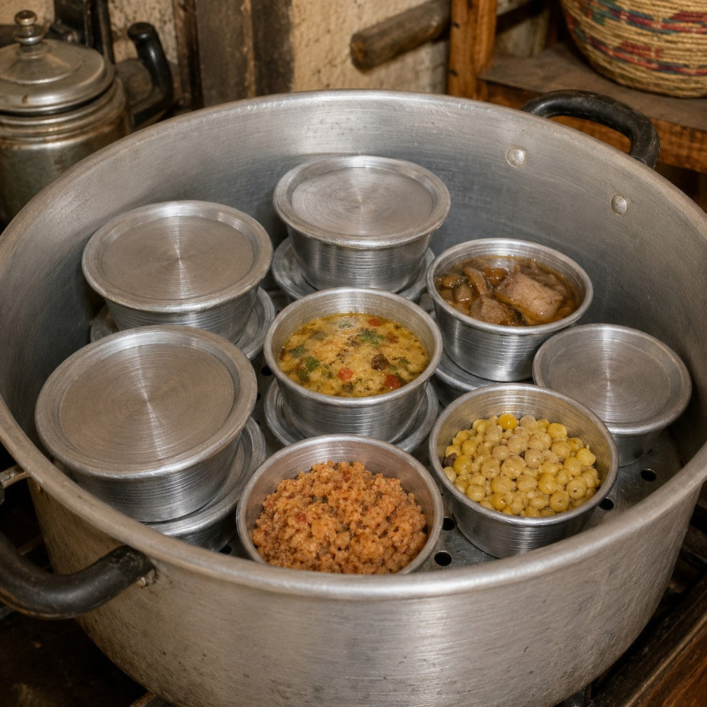 Contenants Aluminium avec Couvercles – Pour pâtes, placali, condiments & cuisson vapeur